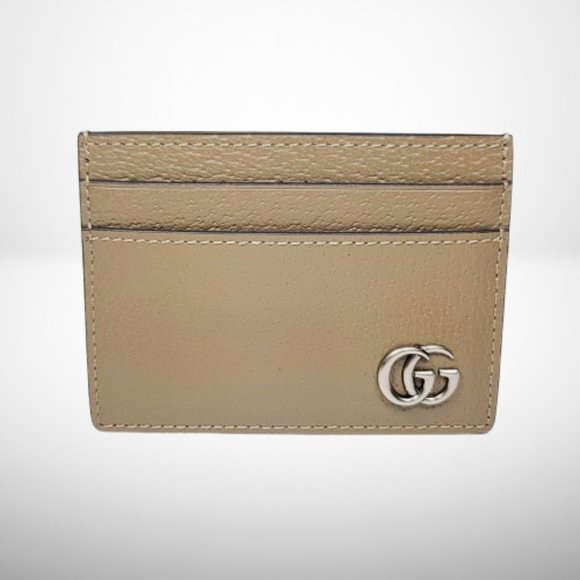 Gucci  GG Marmont Leather Card Holder in Taupe Color - Picture 2 of 6